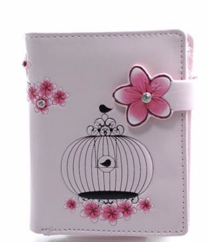 Japanese lanterns small purse with pink background