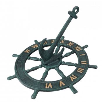 Cast Iron Ships Wheel Sundial 8696