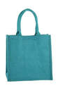 Turquoise Blue Medium Sized Jute Hessian  Shopping Bag