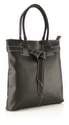 Black Classic Shopper Bag with Tie Detail