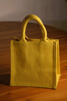 Yellow Luxury Jute Hessian Gift Lunch Bag