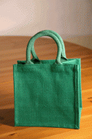 luxury Mid Green Jute Hessian Gift Bag