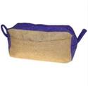 Jute Cosmetic Make Up Bag - Plain with Purple Trim - Great for Painting
