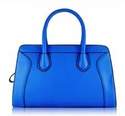 Medium Bright Blue Hand Bag - Inside Pockets - Fashion Bag