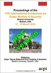  ICCWS 2016 11th International Conference on Cyber Warfare and Security Boston Massachusetts USA ISBN: 978-1-910810-83-5 ISSN: 2048-9889