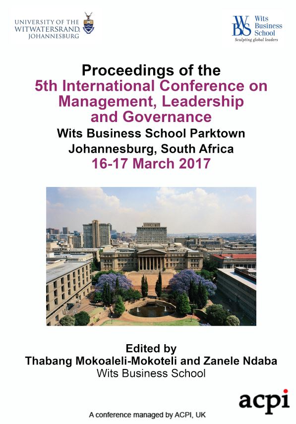 ICMLG 2017 PDF - Proceedings of the 5th International Conference on Management Leadership and Governance