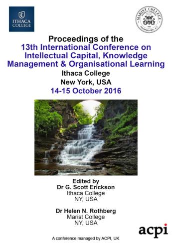 ICICKM 2016 - Proceedings of the 13th International Conference on Intellectual Capital, Knowledge Management & Organisational Learning 
