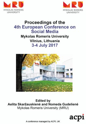 ECSM 2017 - Proceedings of the 4th European Conference on Social Media PRINT VERSION