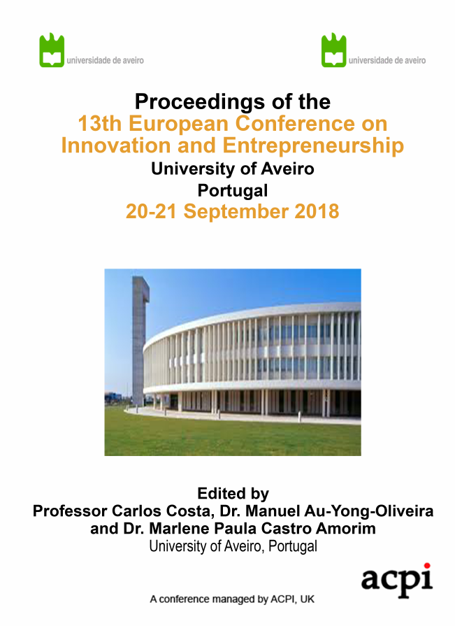 ECIE 2018 PDF - The Proceedings of the 13th European Conference on Innovation and Entrepreneurship