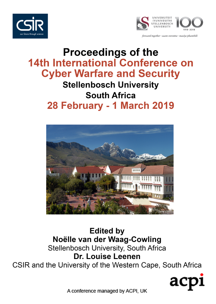 ICCWS 2019 PDF - Proceedings of the 14th International Conference on Cyber Warfare and Security