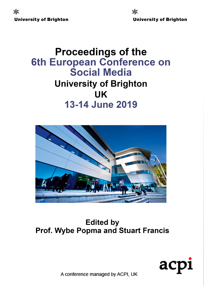 ECSM 2019 - Proceedings of the 6th European Conference on Social Media PRINT VERSION