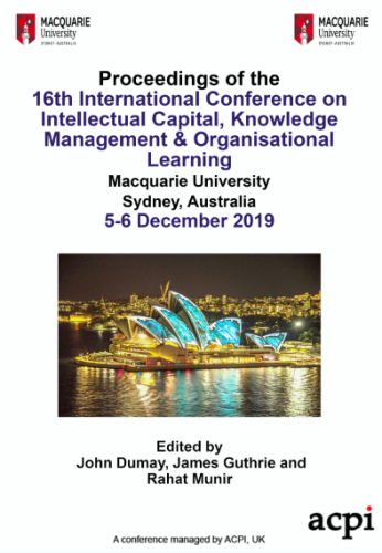 ICICKM 2019 PDF - Proceedings of the 16th International Conference on Intellectual Capital, Knowledge Management & Organisational Learning