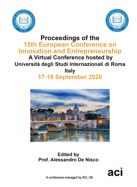 ECIE 2020 - Proceedings of the  15th European Conference on Innovation and Entrepreneurship - PRINT VERSION