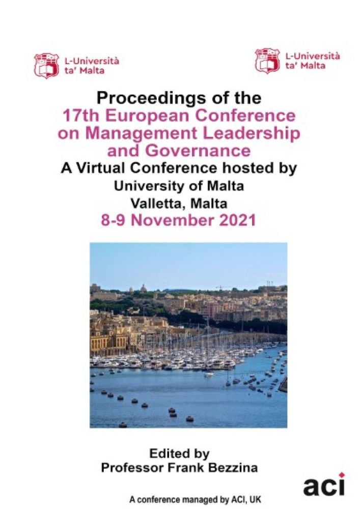 ECMLG 2021-Proceedings of the 17th European Conference on Management, Leadership  and Governance