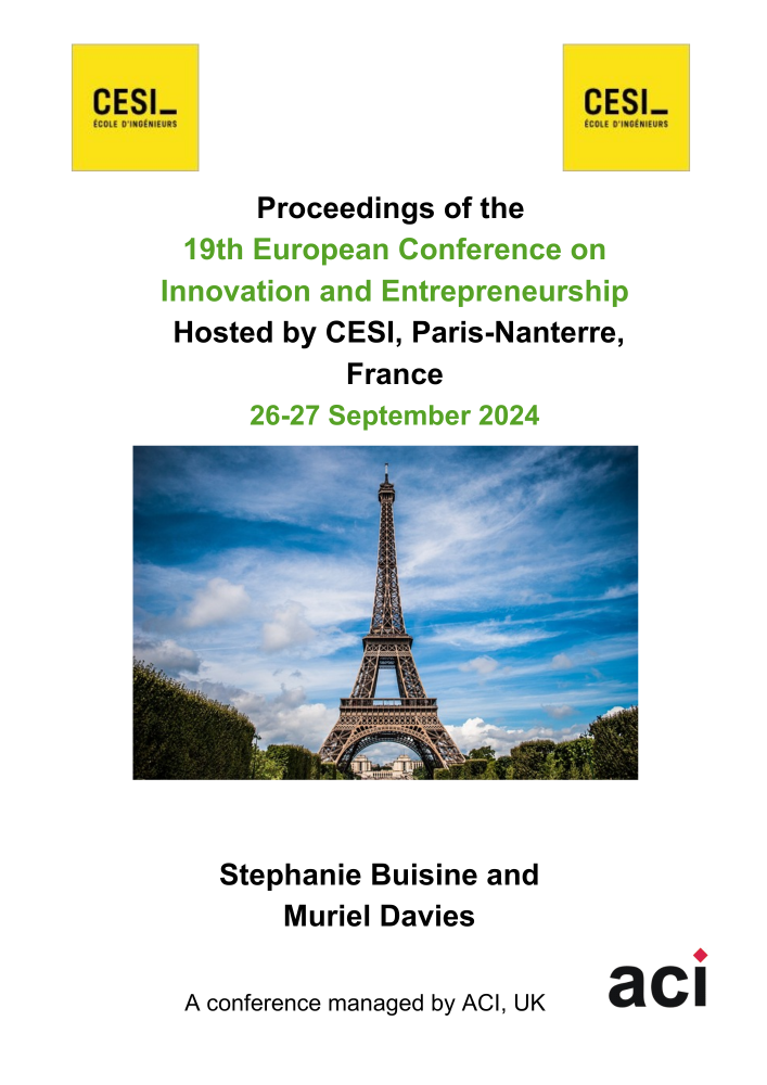 ECIE 2024- Proceedings of the 19th European Conference on Innovation and Entrepreneurship