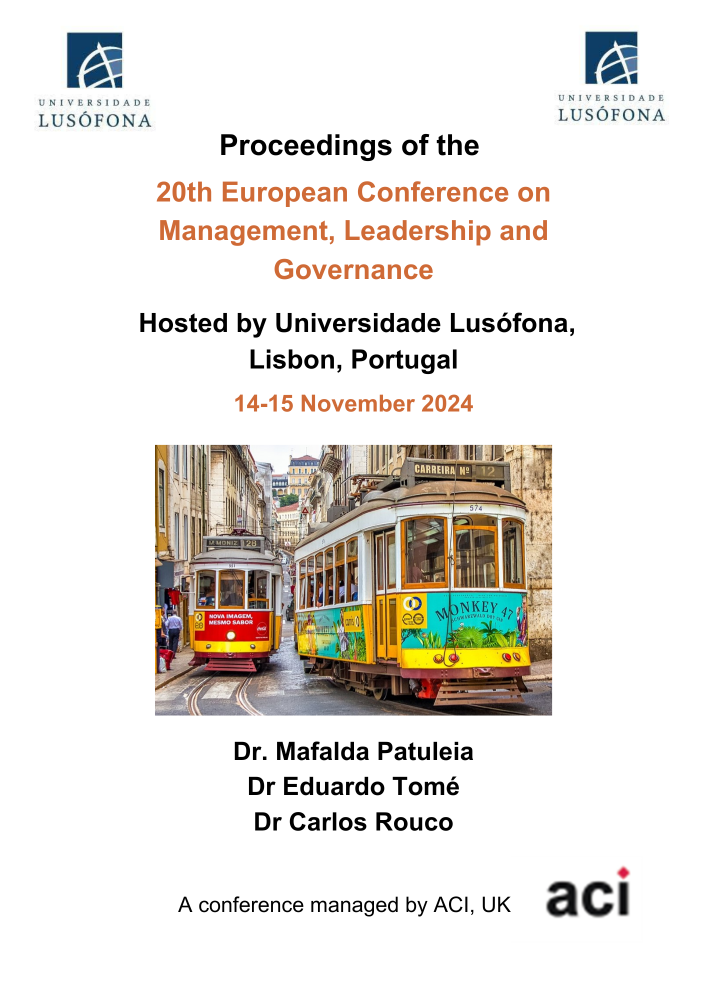 ECMLG 2024- Proceedings of the 20th European Conference on Management Leadership and Governance