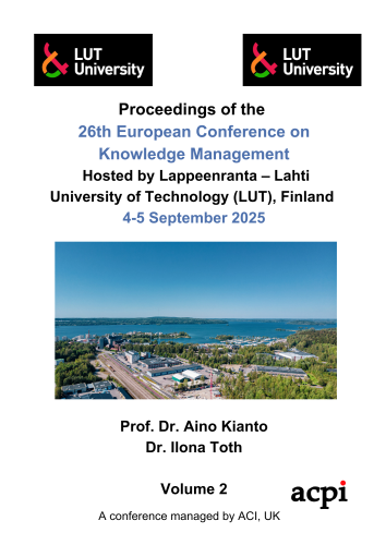 ECKM 2025 - Proceedings of the 26th European Conference on Knowledge Management VOL 1 & 2