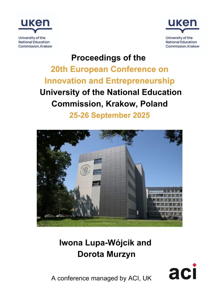 ECIE 2025 - Proceedings of the 20th European Conference on Innovation and Entrepreneurship