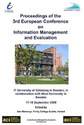 ECIME 2009 - 3rd European Conference on Information Management and Evaluation – Gothenburg, Sweden - PRINT version