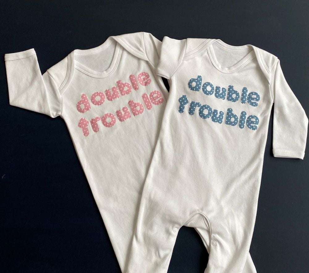 Twins Double Trouble Romper Suit Gift Set