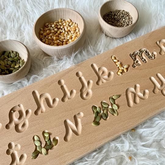 Wooden Cursive Alphabet Board