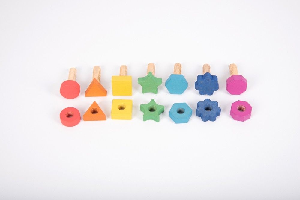 Rainbow Wooden Nuts & Bolts 7 pack