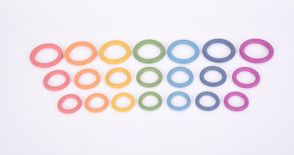 Rainbow Wooden Rings