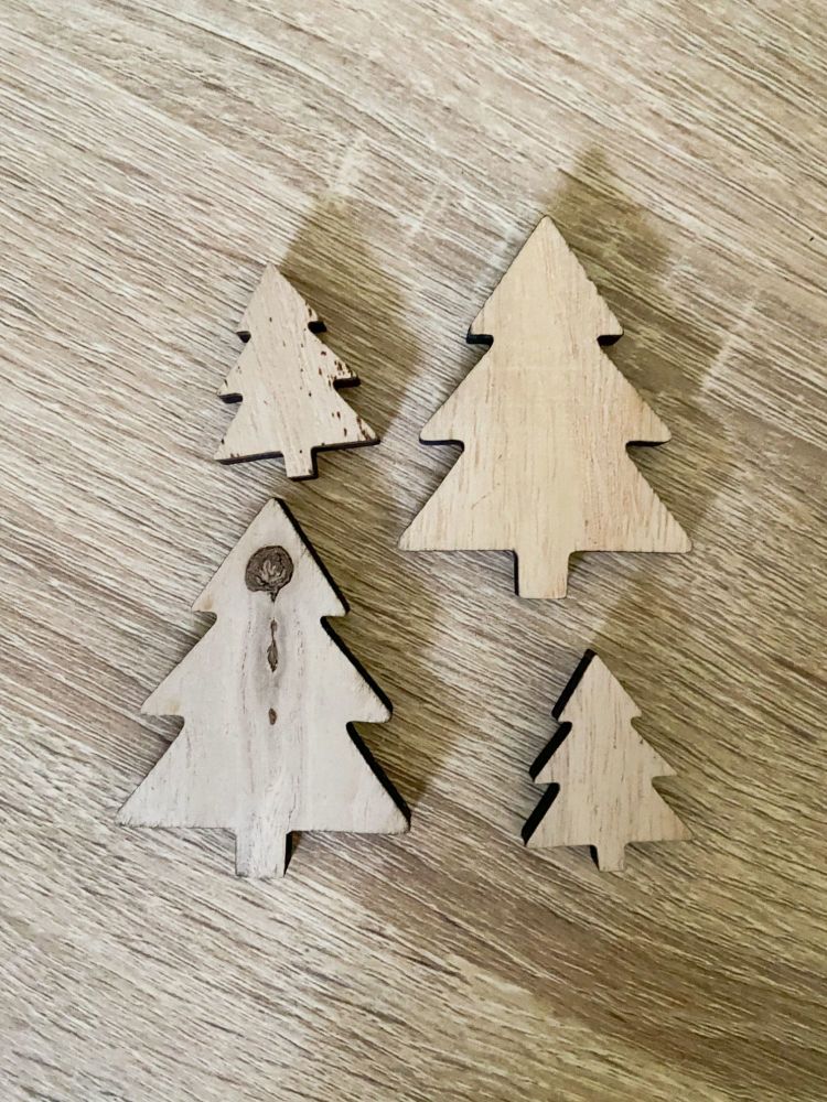 Wooden Trees x 4