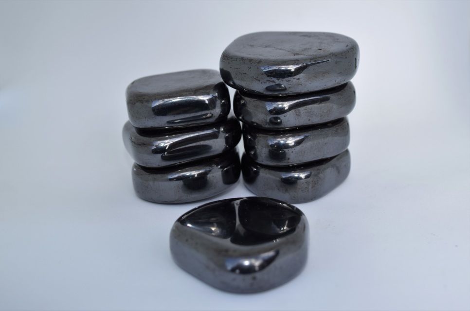 Magnetic Tumbled Hematite - set of 5 - 20mm - 30mm