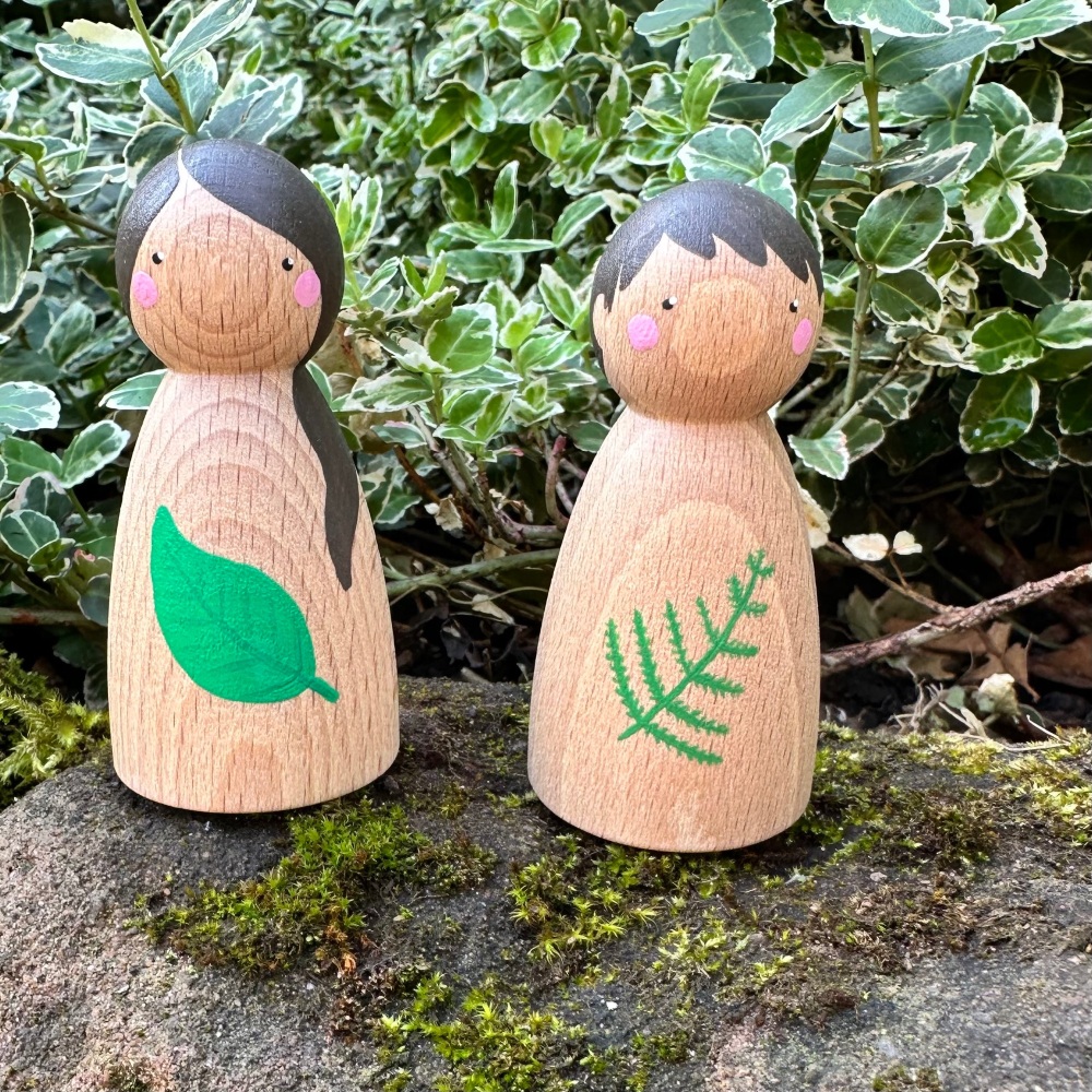 Peg Doll, Forest Friends - Green leaf & Fern