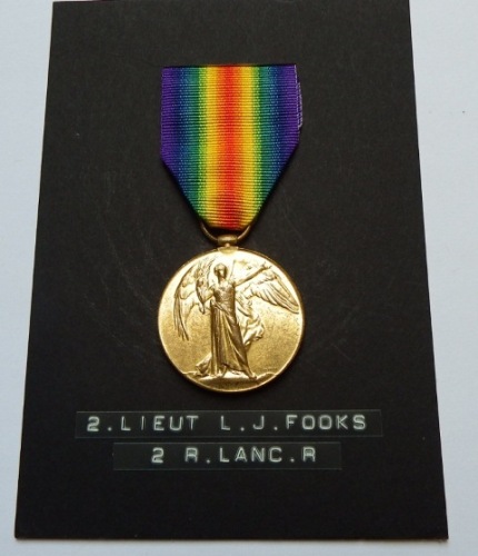 Victory medal  to 2 LIEUT L.J.FOOKS served with Devon Yeomanry 