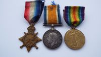 1914/15 Trio to TZ4358 T Sambrook AB RNVR / Drake Battalion / wounded twice