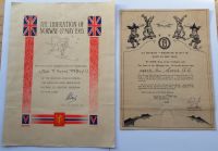Liberation of the Arctic Circle and Norway certificates to A Soord RA