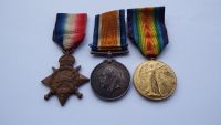 1914/15 Trio to 7/1082 Pte J W Carson Northd Fus / from Alnwick / wounded