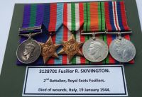 WW2 casualty group to Fsr Skivington Royal Scots Fus