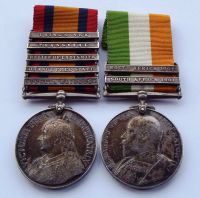 QSA / KSA pair to Pte J Vause South Lanc Regt / wounded at Pieter's Hill 27th February 1900
