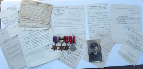 WW2 Merchant Navy group to 3rd Officer James M Barker / Survived the sinkin