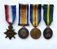 1914/15 Trio  and TFEM to Pte Kendrick Notts and Derby Regt / Robin Hood Rifles and RFC