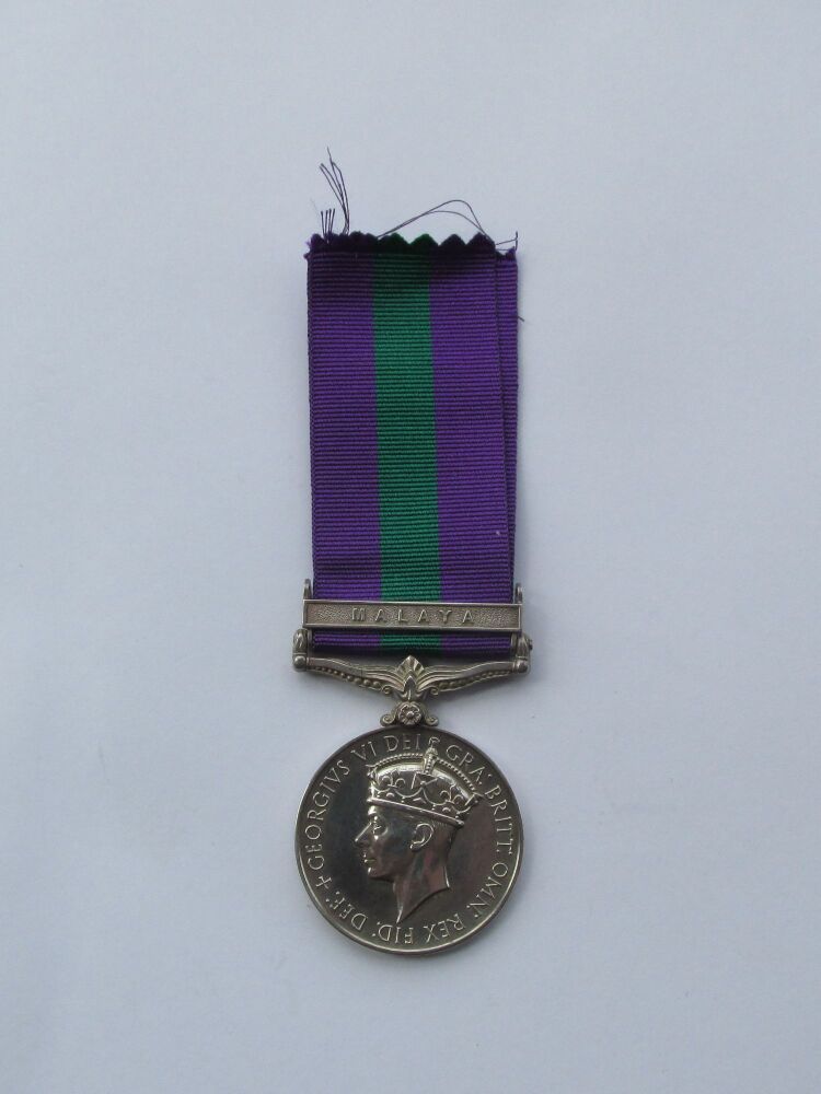 GSM Malaya to Major Laing Royal Signals / Died Germany 1955