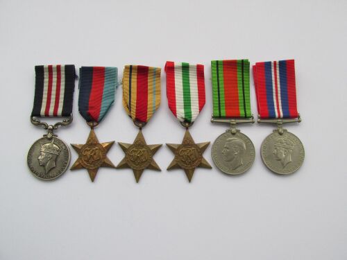 A WW2 Military Medal group awarded to BMBR Mitchell RA for actions in Italy