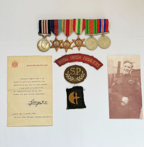 WW2 Military Medal Italian Theatre group to Cpl Clarke Royal Irish Fusilier