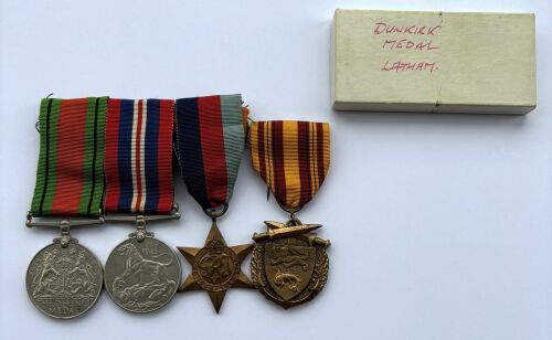 Campaign group of three attributed to L/Cpl Latham RAC / with Dunkirk Medal