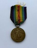 Victory Medal to 19141 Pte T Fleming Y and L Regt / DOW received on 1st Day of the Somme