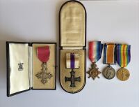 An MBE and MC Group to Lieutenant Swales Tank Corps / badly wounded and personally decorated by the King