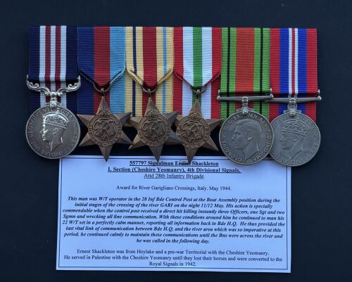 An Immediate Second World was Gustav Line Military medal group to Signalman
