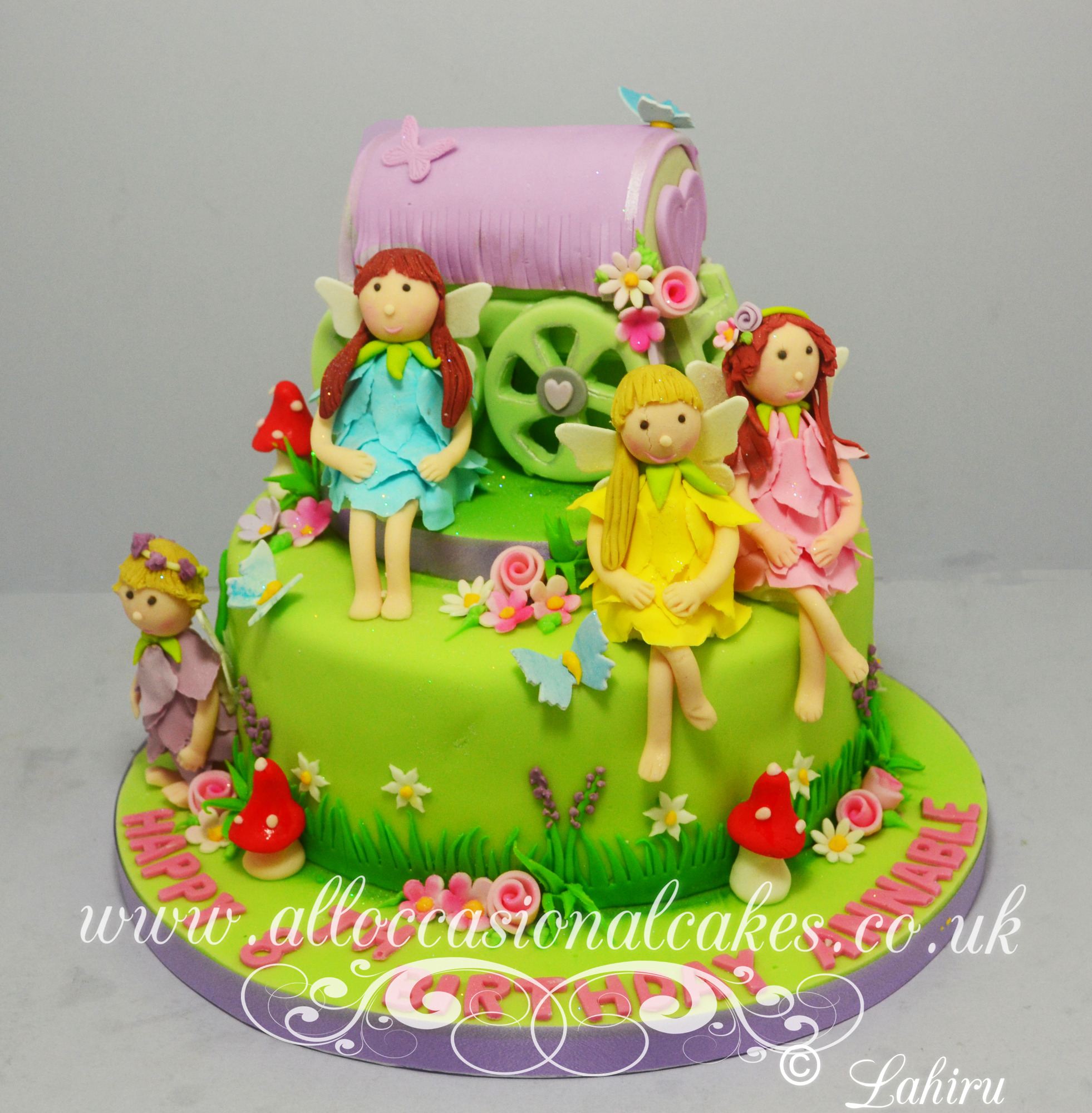  fairies princess birthday cake 