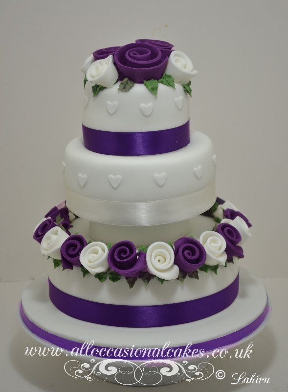 PURPLE HUES WEDDING CAKES - Rashmi's Bakery
