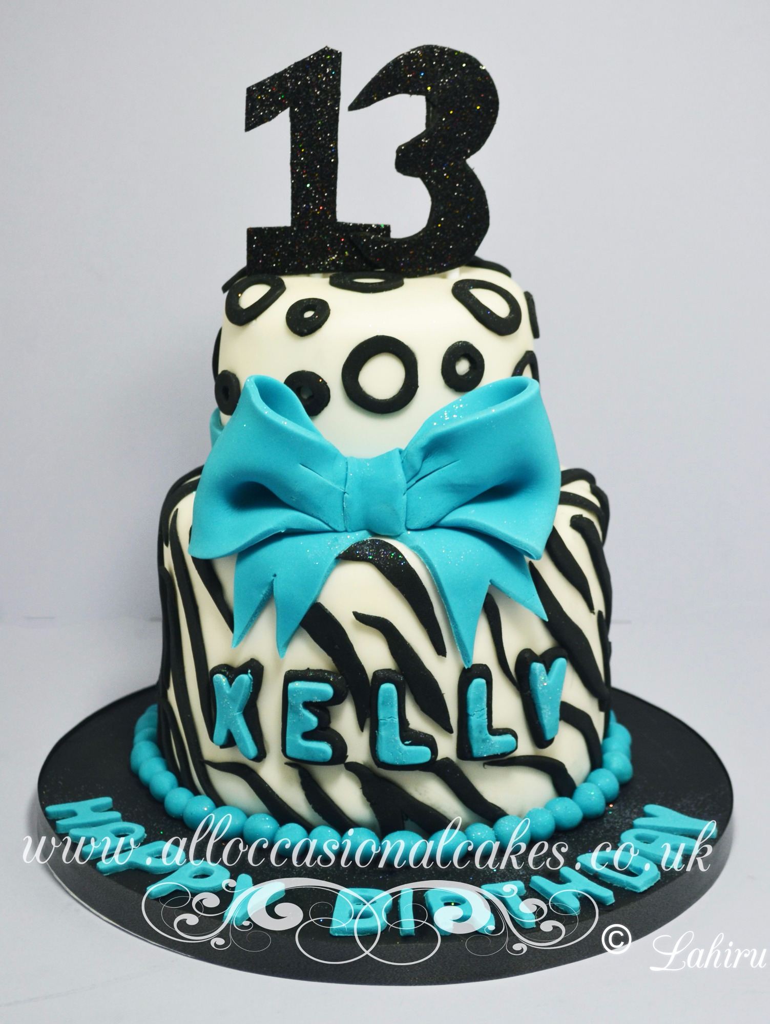 zebra print birthday  cake