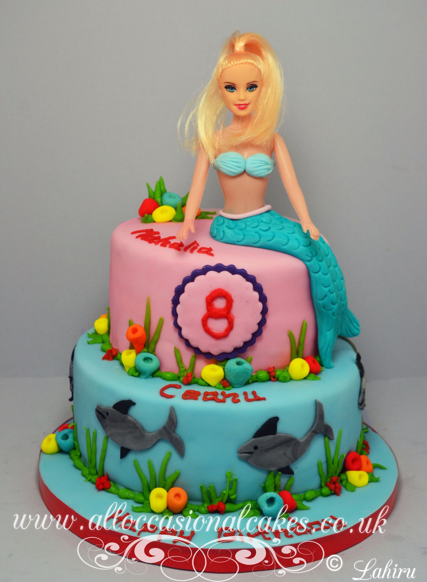 mermaid themed cake