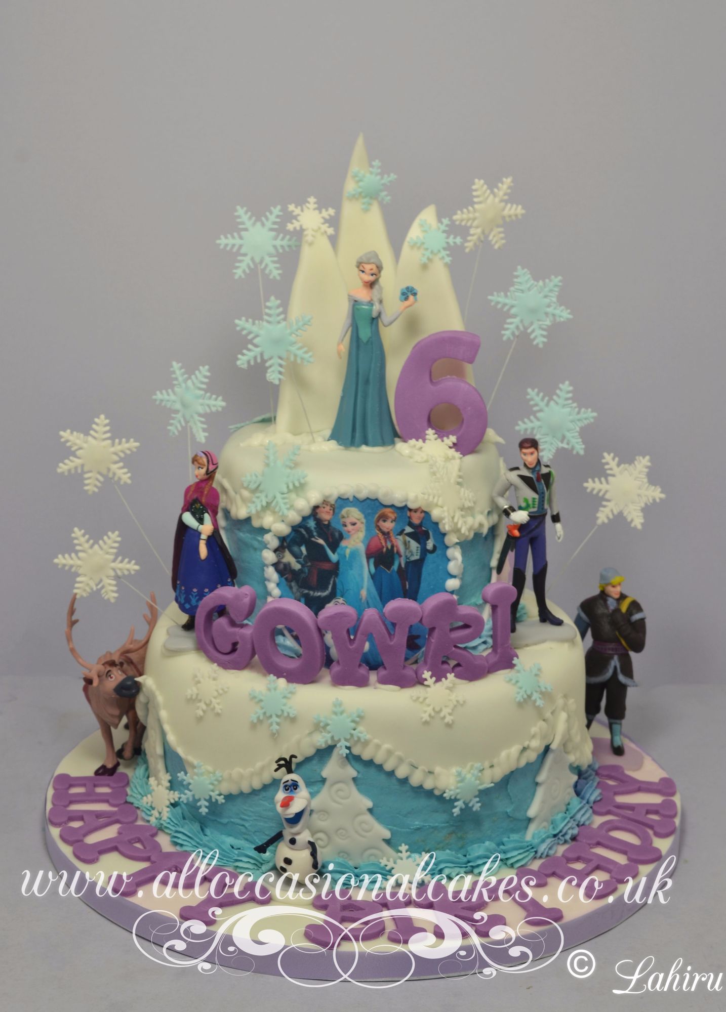 frozen themed birthday cake
